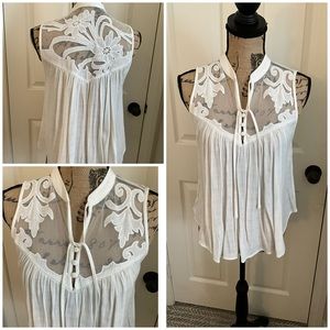 White Boho Free People Top